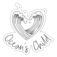 Load image into Gallery viewer, Ocean's Child Black and White Sticker - white matte
