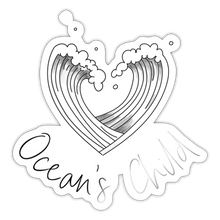 Load image into Gallery viewer, Ocean's Child Black and White Sticker - white glossy