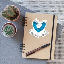 Load image into Gallery viewer, Ocean's Child Blue Sticker - white matte