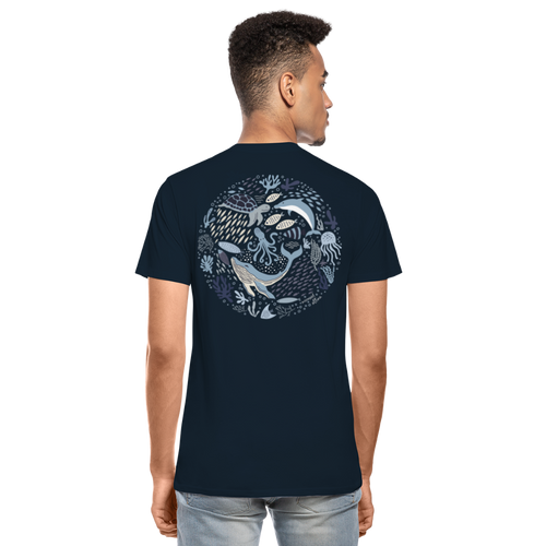 Planet Ocean Men’s Premium Organic T-Shirt - deep navy