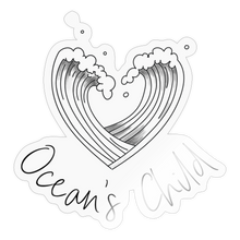 Load image into Gallery viewer, Ocean&#39;s Child Black and White Sticker - transparent glossy
