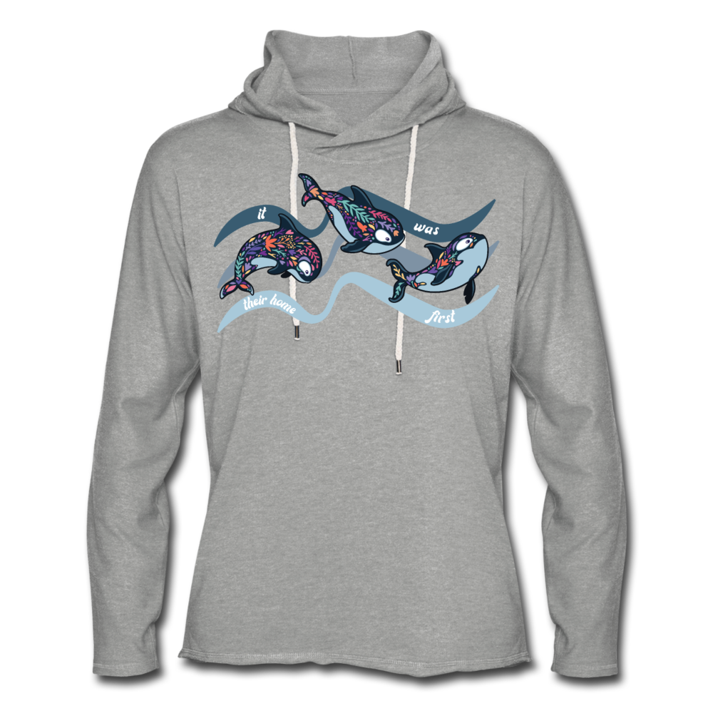 Theirs First - Unisex Lightweight Terry Hoodie - heather gray